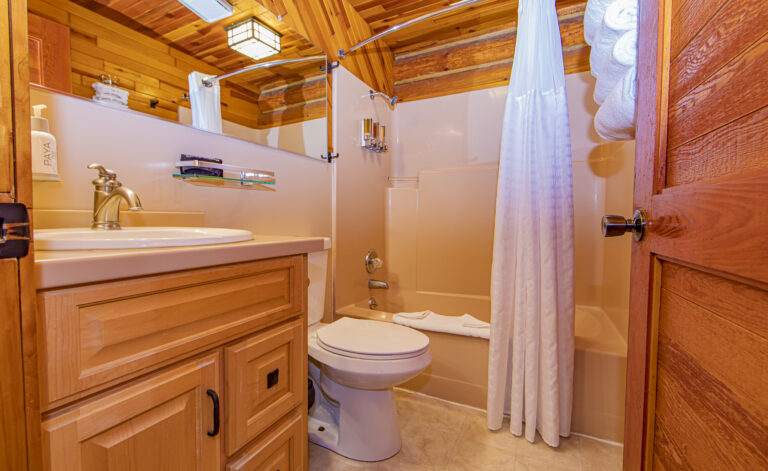 Condo & Cabin Downstairs Bathroom at Cooper Spur Mountain Resort